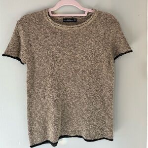 Zara Knit Textured Sweater in Taupe